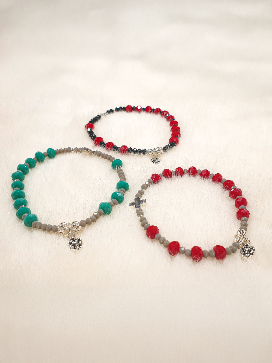 크리스탈 로즈 묵주팔찌