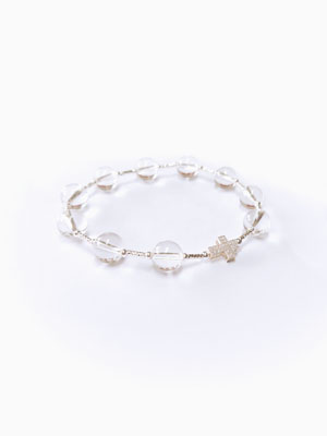 천연백수정 묵주팔찌