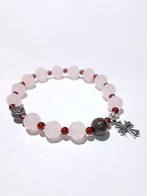 가넷 장미수정 묵주팔찌