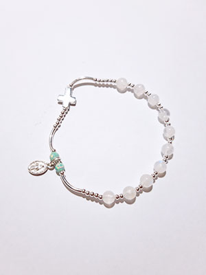 오팔 문스톤 묵주팔찌