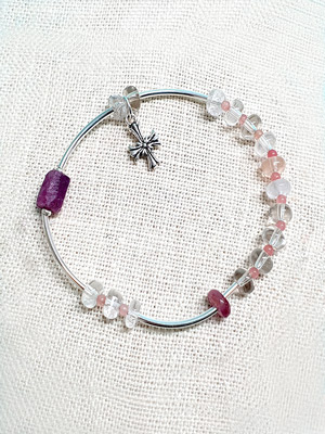 수정 토르마린 론델 묵주팔찌