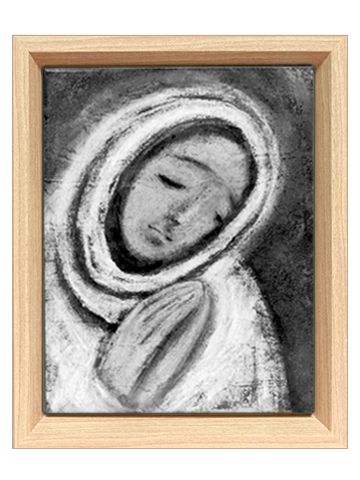 전구의 성모 흑백 (액자에 세라믹/245*290)