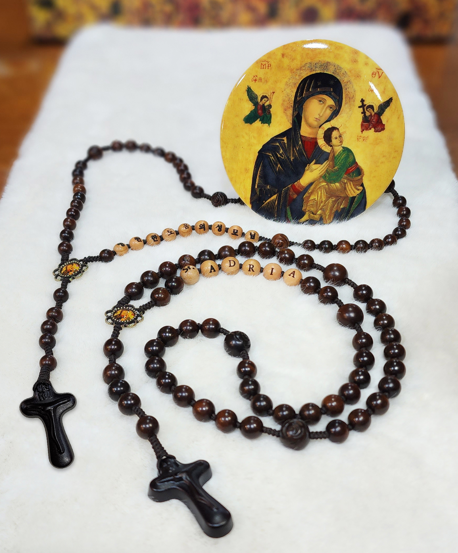영원한 도움의 성모 5단 각인 묵주