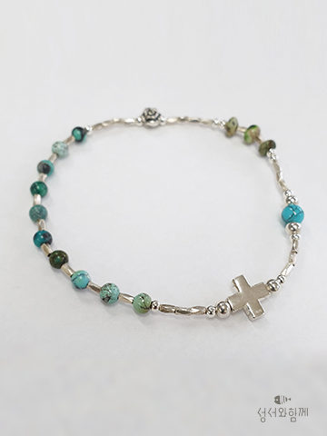 터키석 실버 묵주팔찌