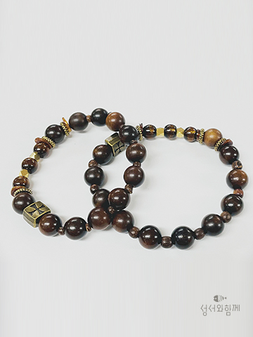 벽조목 골드코럴 묵주팔찌