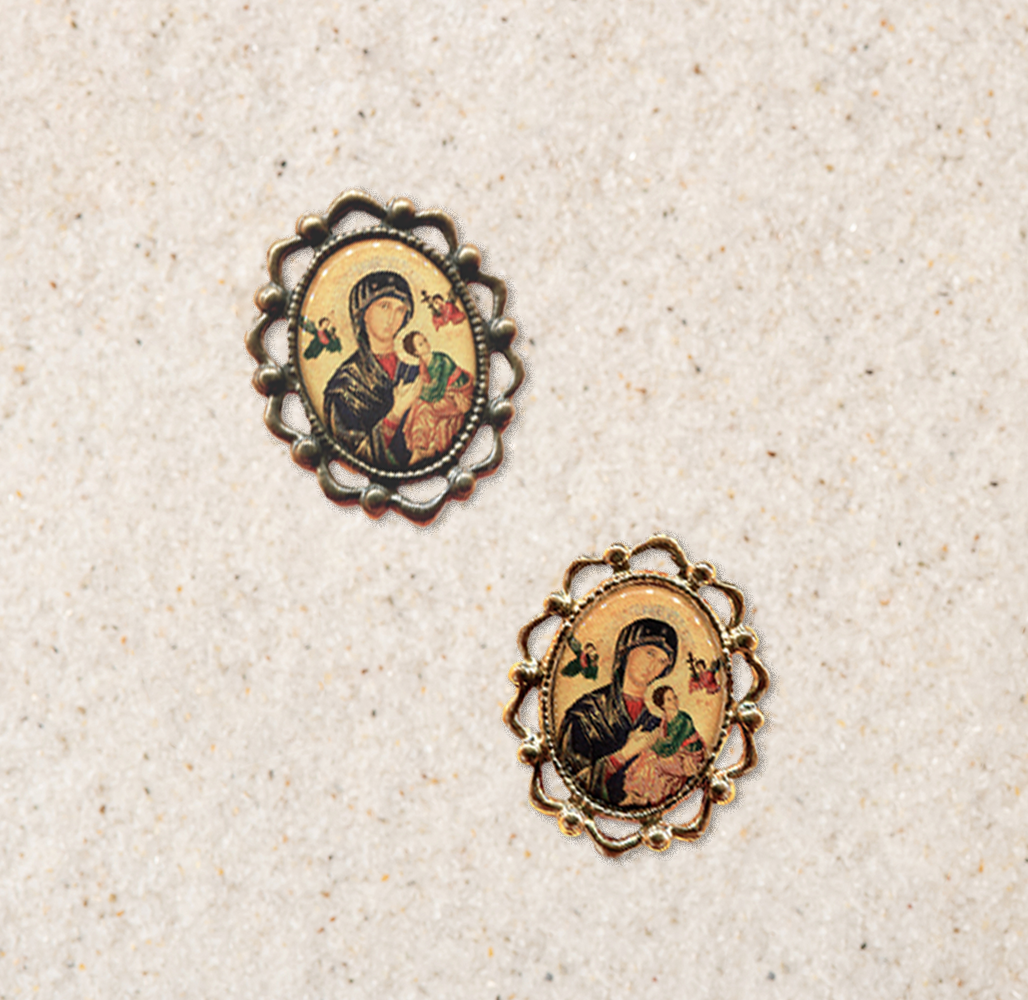 영원한 도움의 성모 차부착 스티커 (대 4.5cm / 앤틱,골드)